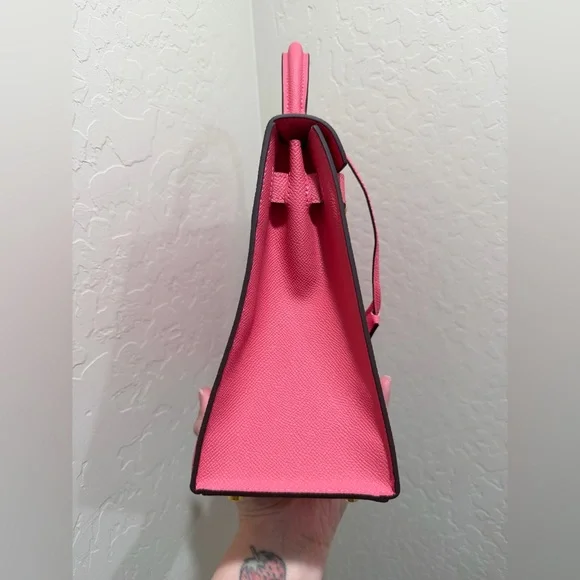 Laluva Kally Leather Bag Pink 28cm - Picture 2 of 6